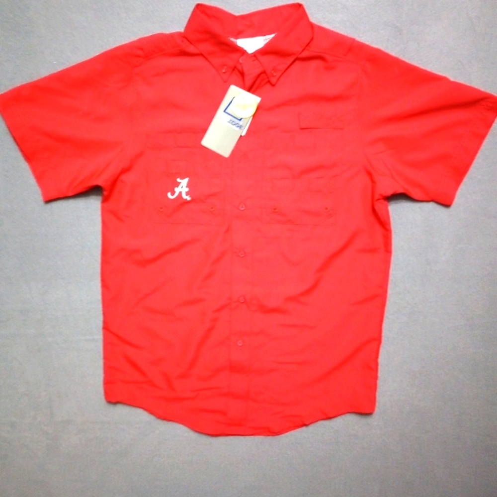 ProEdge Alabama Crimson Tide Short Sleeve Button Down Shirt Men's Size Small NWT